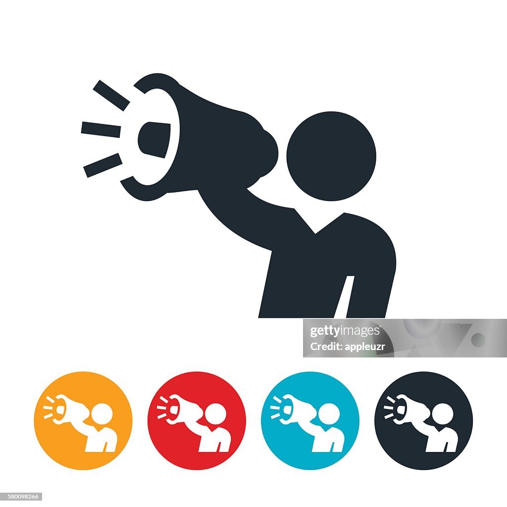 Person Holding Megaphone Icon