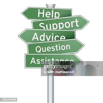 Help And Support Road Sign High-Res Vector Graphic - Getty Images