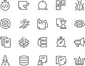Line Agile Development Icons