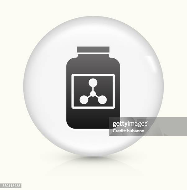 protein powder icon on white round vector button - protein powder white background stock illustrations