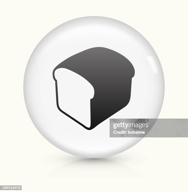 loaf of bread icon on white round vector button - loaf stock illustrations