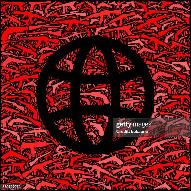 globe gun icon pattern background - machine gun stock illustrations