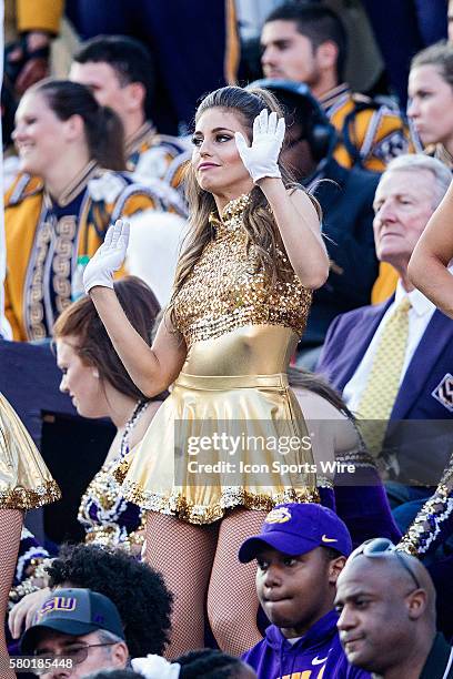 October 3; Eastern Michigan Eagles at LSU Tigers; The LSU Golden Girls entertain the crowd during a game in Baton Rouge, Louisiana