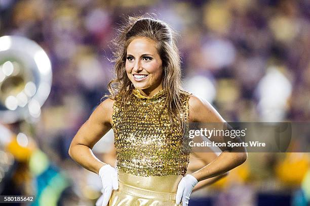 October 3; Eastern Michigan Eagles at LSU Tigers; The LSU Golden Girls entertain the crowd during a game in Baton Rouge, Louisiana