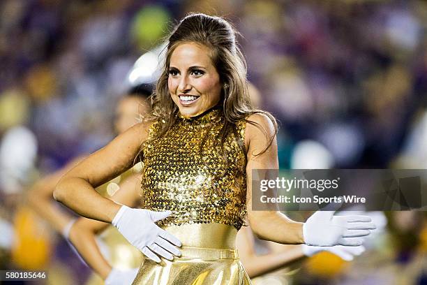 October 3; Eastern Michigan Eagles at LSU Tigers; The LSU Golden Girls entertain the crowd during a game in Baton Rouge, Louisiana