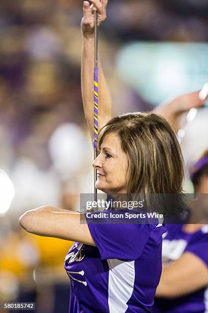 October 3; Eastern Michigan Eagles at LSU Tigers; The LSU Tigerettes entertain the crowd during a game in Baton Rouge, Louisiana