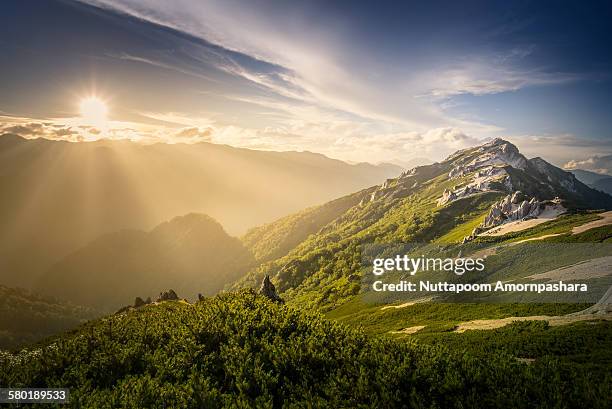 Mt.Tsubakuro with the setting sun