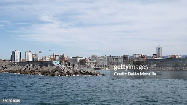 bahía de gijón - bahía stock pictures, royalty-free photos & images