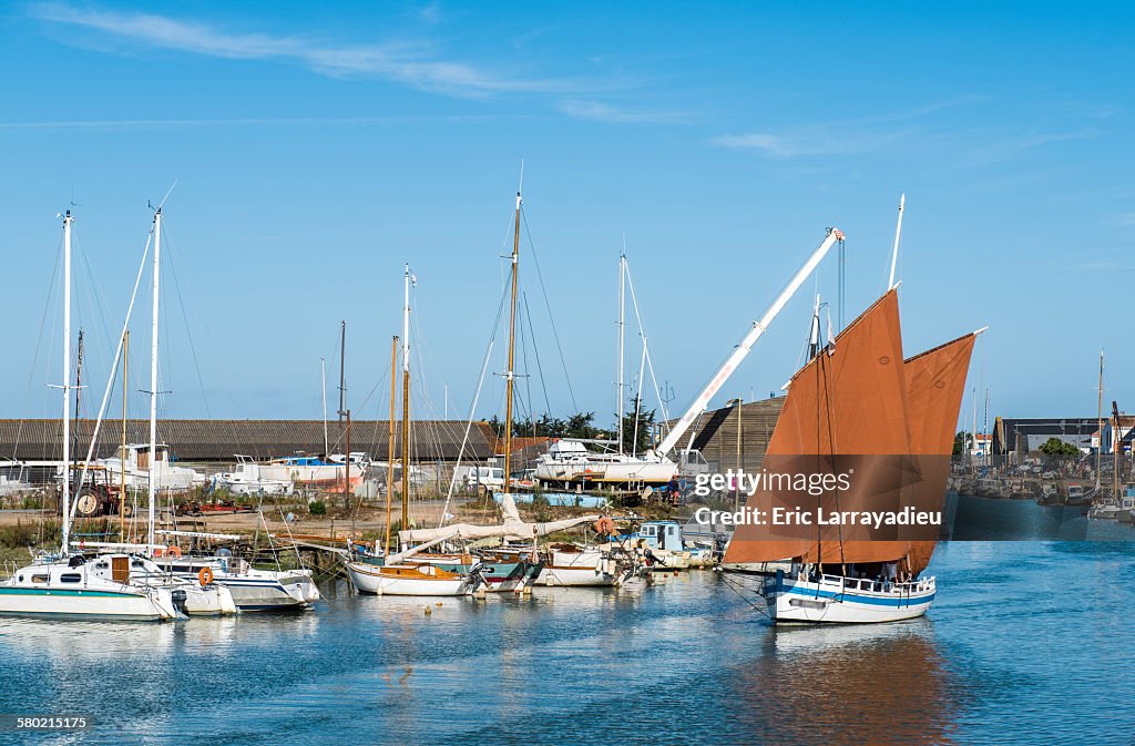 Traditional old sailboat, Noirmoutier port