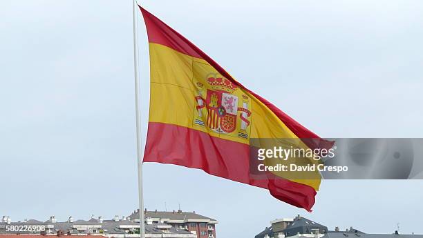 spanish flag - royalty payment stock pictures, royalty-free photos & images