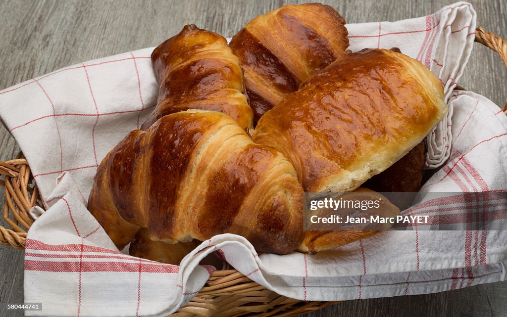 Freshly baked croissants home made