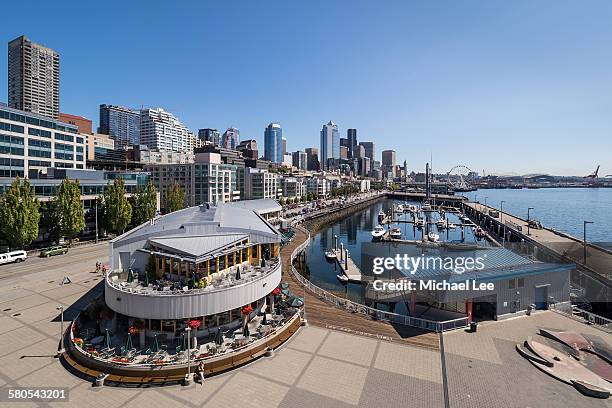 seattle central waterfront - seattle imagens e fotografias de stock