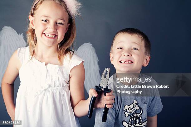 children playing tooth fairy - tooth fairy stock pictures, royalty-free photos & images