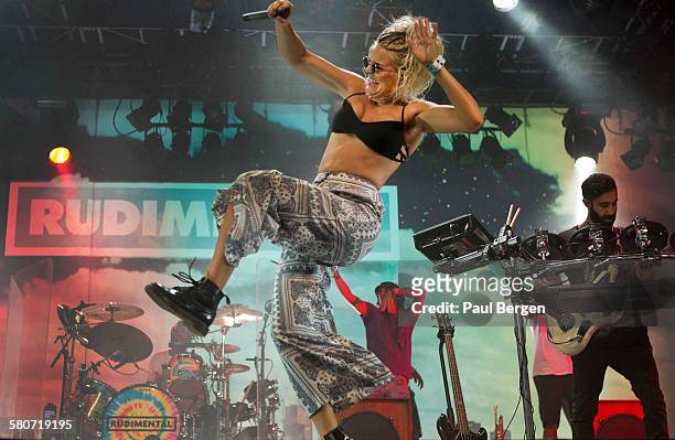Singer Anne-Marie of British band Rudimental performs on stage at Lowlands festival 2015, Biddinghuizen, Netherlands, 21 August 2015.