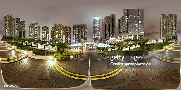 360° view of the international commerce centre icc - 360 stock pictures, royalty-free photos & images