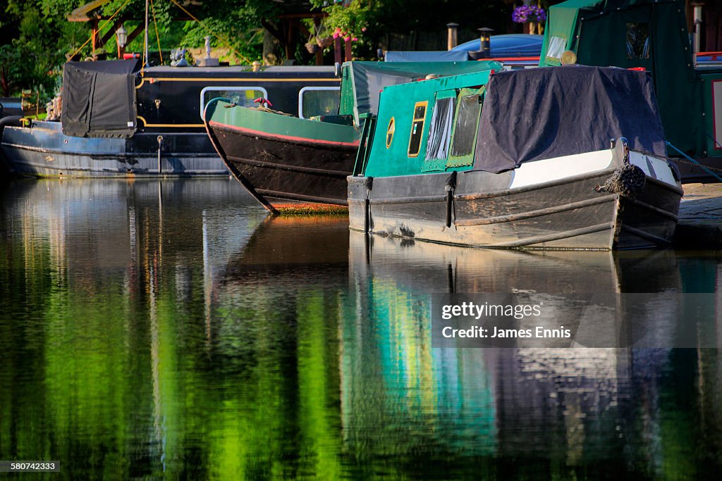 Colourful Narrow Boats, Macclesfield Canal