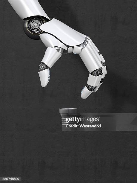 robot hand forming contour of a bulb, 3d rendering - invisible stock illustrations
