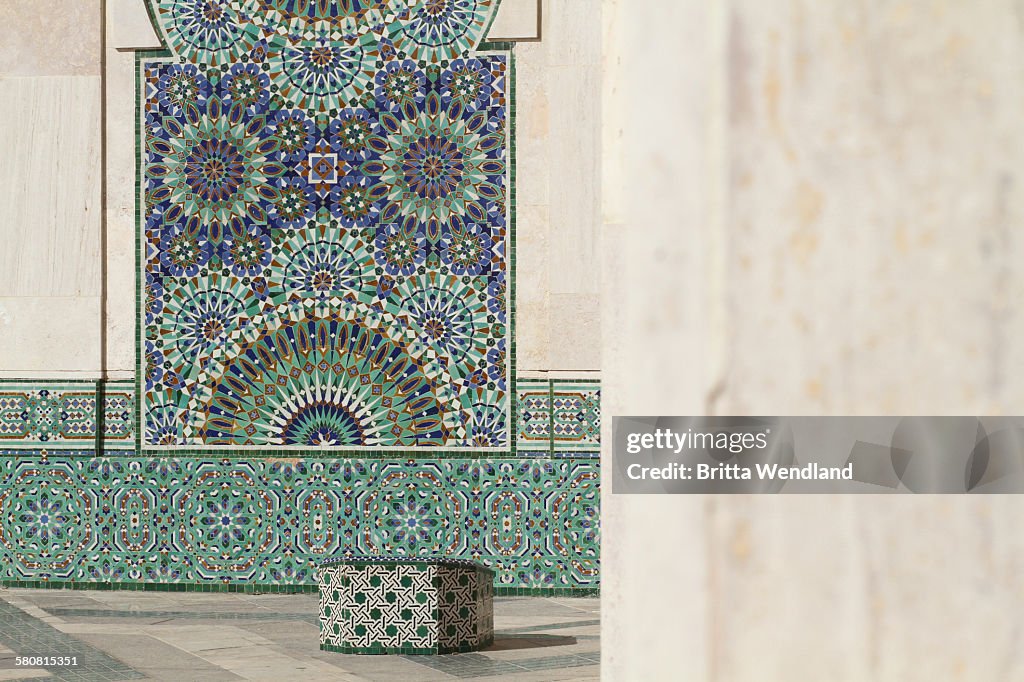 Designs on wall of Hassan II Mosque