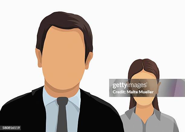 illustrative image of business people over white background - woman studio shot stock illustrations