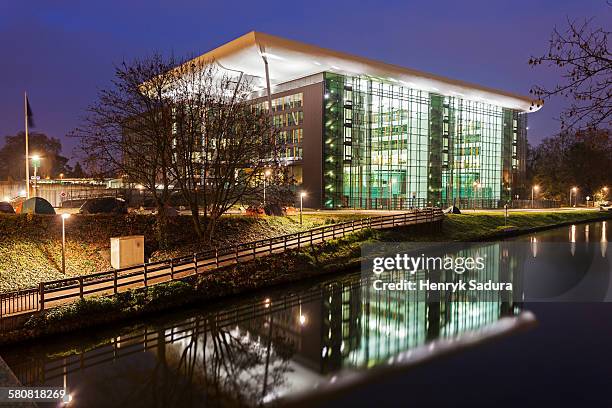 france, alsace, strasbourg, building of council of europe - council of europe stock-fotos und bilder