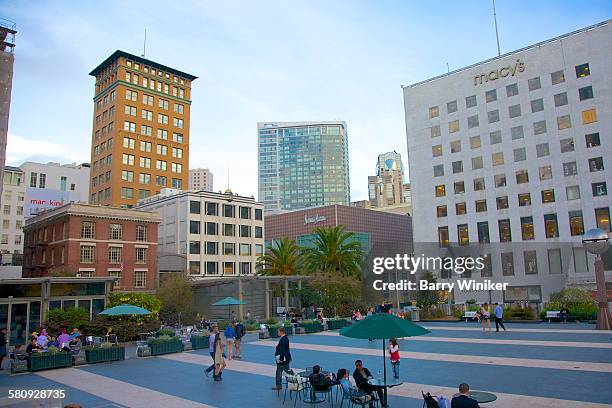 major plaza in san francisco - union square imagens e fotografias de stock