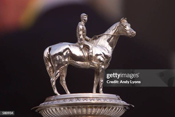 Detail of the Woodlawn Vase at the 126th Preakness Stakes at Pimlico in Baltimore, Maryland. Monarchos, who won the Kentucky Derby, failed to win the...