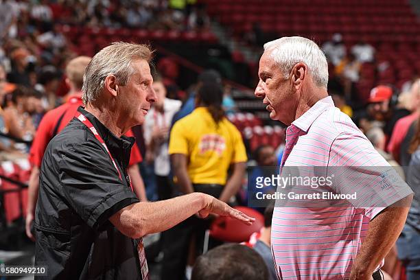 Roy Williams attends the game between the Utah Jazz and the Portland Trail Blazers during the 2016 NBA Las Vegas Summer League on July 12, 2016 at...