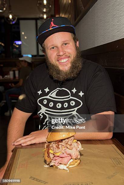 Professional golfer Andrew "Beef" Johnston visits Arby's on July 23, 2016 in New York City.