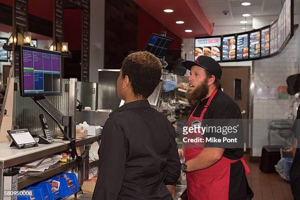 Professional golfer Andrew "Beef" Johnston visits Arby's on July 23, 2016 in New York City.