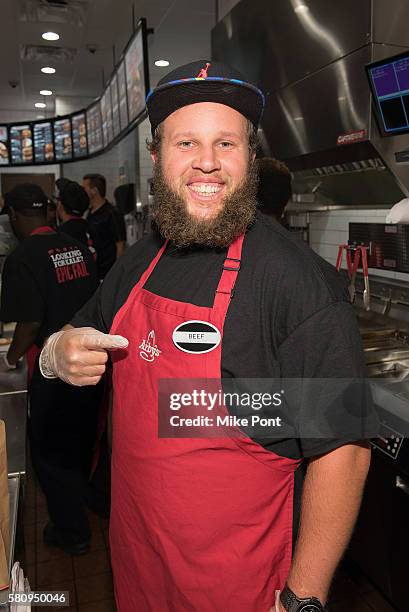 Professional golfer Andrew "Beef" Johnston visits Arby's on July 23, 2016 in New York City.