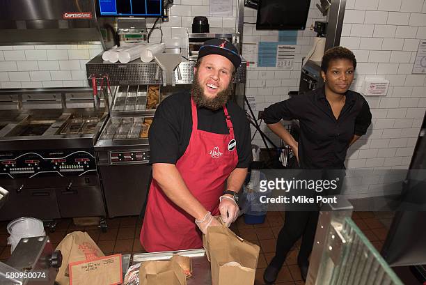 Professional golfer Andrew "Beef" Johnston visits Arby's on July 23, 2016 in New York City.