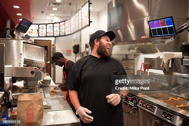 Professional golfer Andrew "Beef" Johnston visits Arby's on July 23, 2016 in New York City.