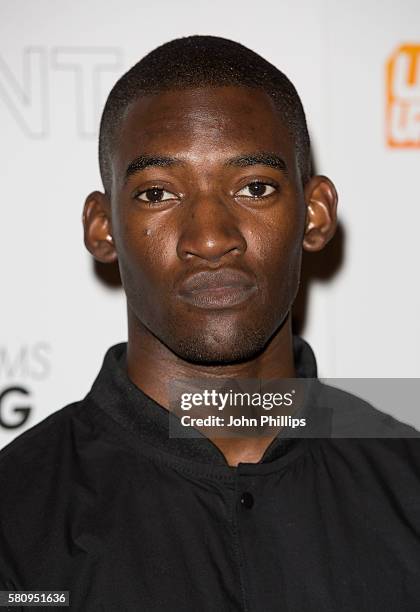 Malachi Kirby arrives for the film premiere of "The Intent" at Cineworld Haymarket on July 25, 2016 in London, England.