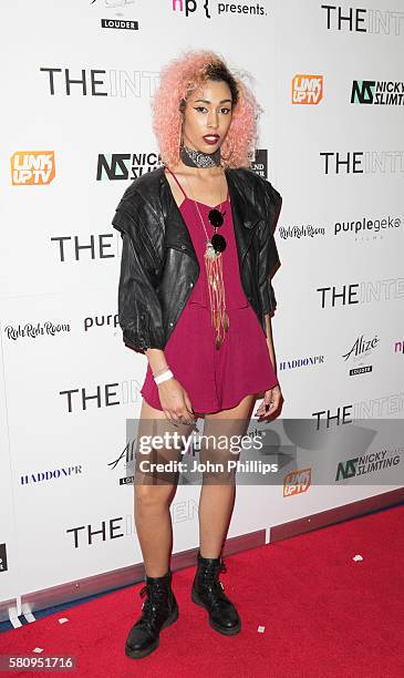 Cheyenne Davide arrives for the film premiere of "The Intent" at Cineworld Haymarket on July 25, 2016 in London, England.