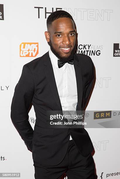 Nathan Hector arrives for the film premiere of "The Intent" at Cineworld Haymarket on July 25, 2016 in London, England.