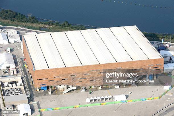 Work continues at Olympic Park including the Future Arena in preparation for the 2016 Summer Olympic Games on July 25, 2016 in Rio de Janeiro, Brazil.