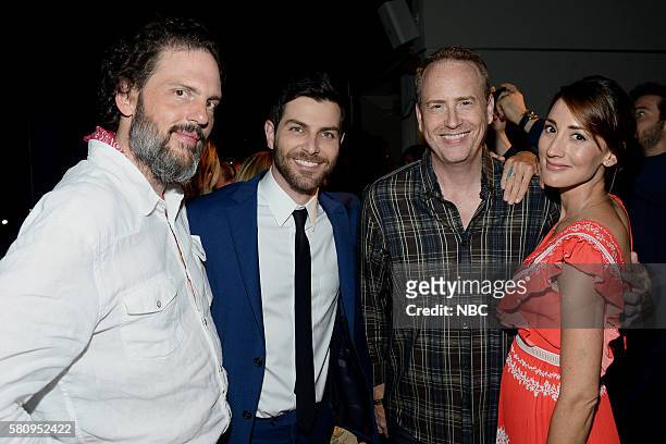 7th Annual NBC @ Comic-Con Party -- Pictured: Cast of "Grimm" Silas Weir Mitchell, David Giuntoli, Bree Turner, with Robert Greenblatt, Chairman, NBC...
