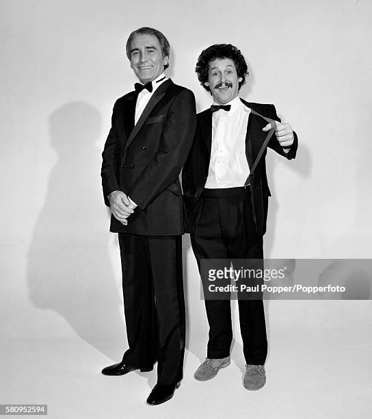 British comedy duo Cannon and Ball, Tommy Cannon and Bobby Ball in Manchester, circa 1980.