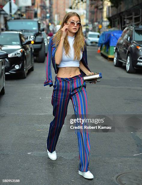 Gigi Hadid seen out in Manhattan on July 25, 2016 in New York City.