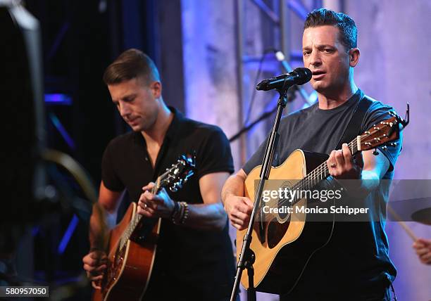 Musicians Jerry DePizzo and Marc Roberge of band O.A.R. Perform at AOL Build Presents O.A.R. At AOL HQ on July 25, 2016 in New York City.