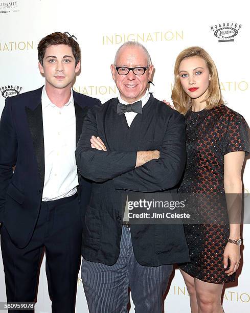 Actor Logan Lerman, Director James Schamus and Actress Sarah Gadon attend Summit Entertainment and Roadside Attractions New York premiere of...