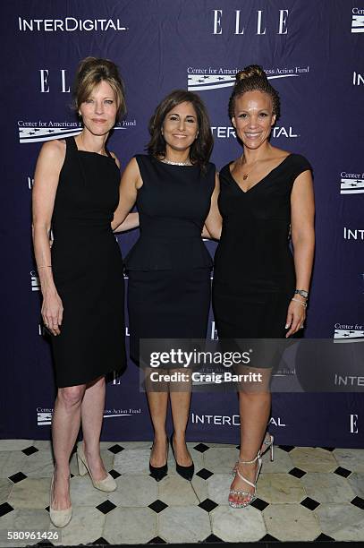 Robbie Myers, Neera Tanden and Melissa Harris Perry attend a reception hosted by ELLE Editor-in-Chief Robbie Myers and Center for American Progress...