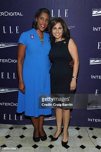 Teresa Younger and Neera Tanden attend a reception hosted by ELLE Editor-in-Chief Robbie Myers and Center for American Progress President, Neera...