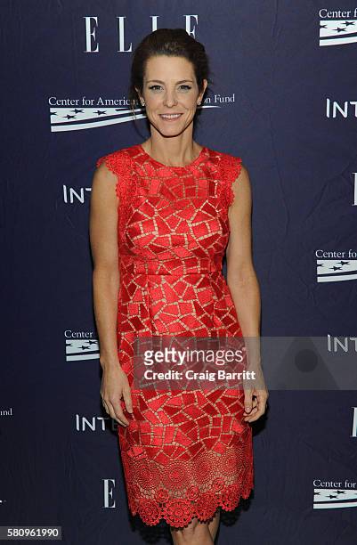 Stephanie Ruhle attends a reception hosted by ELLE Editor-in-Chief Robbie Myers and Center for American Progress President, Neera Tanden, sponsored...