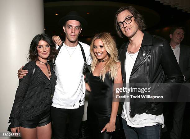 Shenae Grimes, Josh Beech, Ashley Tisdale and Christopher French attend the after party for the premiere of Cinedigm's "Amateur Night" at ArcLight...