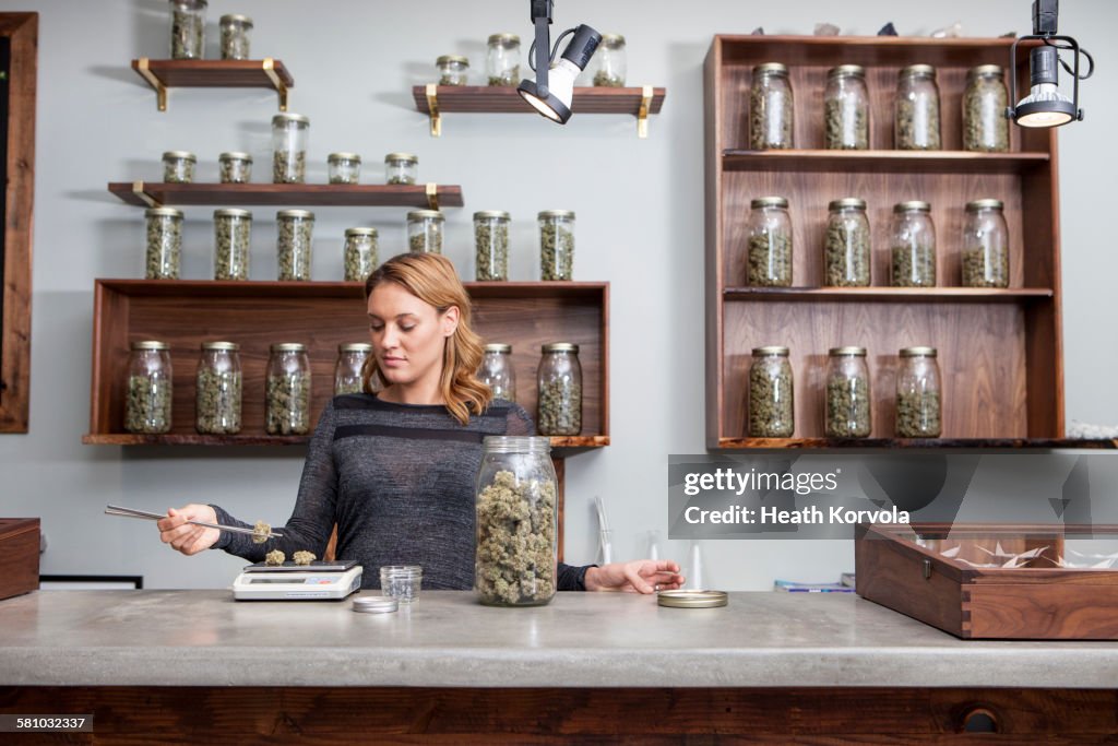 Small business marijuana dispensary in Oregon.
