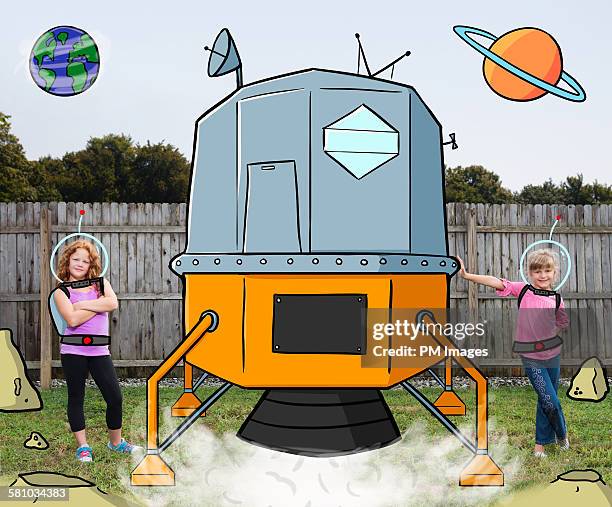 backyard lunar craft - girl power stock pictures, royalty-free photos & images