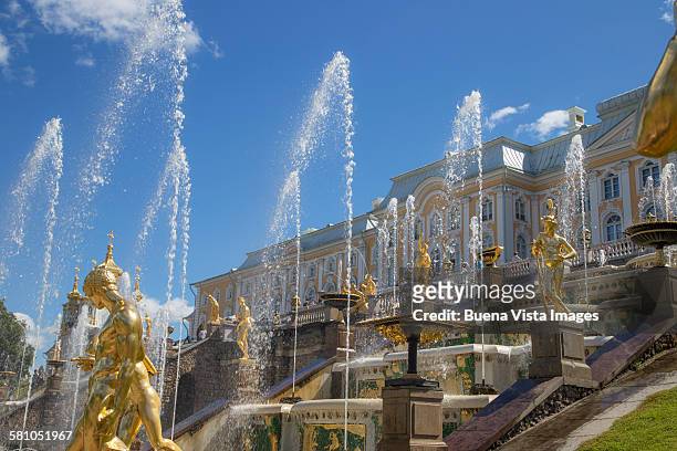 peter the great's summer palace (peterhof), - petergof stock pictures, royalty-free photos & images