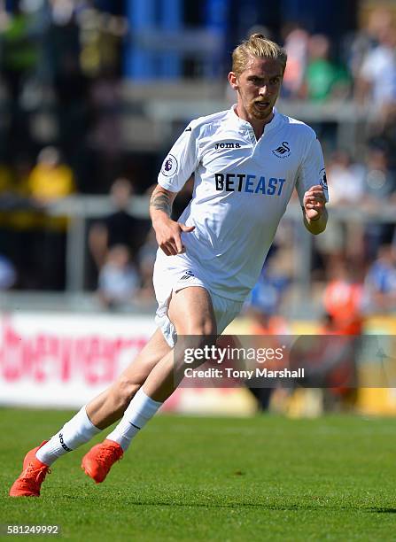 Oliver McBurnie of Swansea City during the Pre-Season Friendly match between Bristol Rovers and Swansea City at Memorial Stadium on July 23, 2016 in...