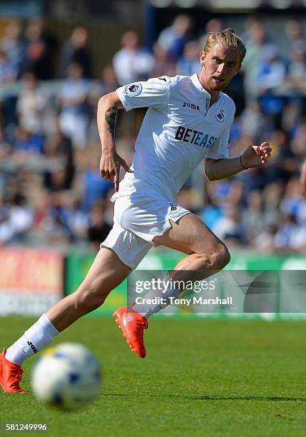 Oliver McBurnie of Swansea City during the Pre-Season Friendly match between Bristol Rovers and Swansea City at Memorial Stadium on July 23, 2016 in...